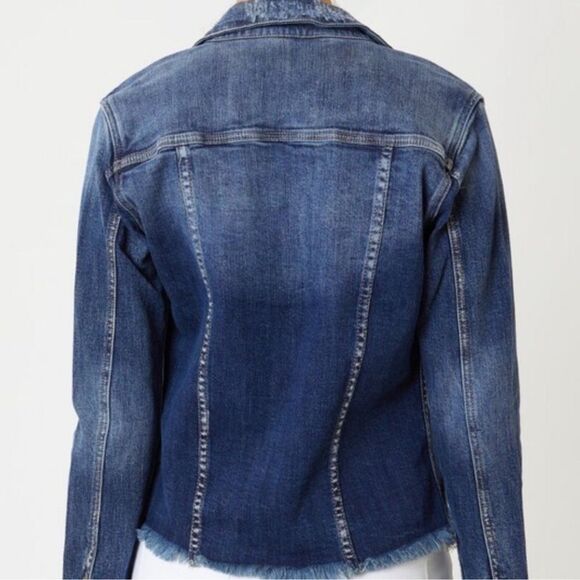 KANCAN DISTRESSED FRAYED DENIM JEAN JACKET - Picture 4 of 8